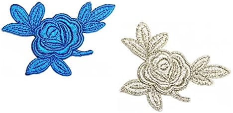 Rareeasy Yama Seti 2 Adet. Mini Güzel Güller Çiçekler Moda Nakış Karikatür Yama Etiket Şapka Kap Polo Sırt Çantası