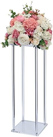 2 Set Şeffaf Akrilik Çerçeve, 24 x 9 Ekran Çiçek Standı Yükselticiler Dekoratif Kaideleri Centerpiece Düğün Olay Parti