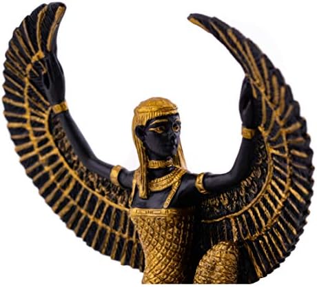 En iyi Koleksiyon Mini Diz Çökmüş Isis Heykeli-Dekoratif El Boyalı Mısır Yaşam Tanrıçası ve Renkli Desenli Sihirli
