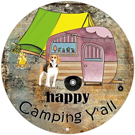 Mutlu Kamp Hepiniz Metal Tabelalar Çiftlik Evi Rustik Kamp Tabelaları Seyahat Römorkları için Vintage Camper Dekor