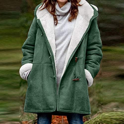 Kadınlar için mont, Kadınlar için kışlık Mont Artı Boyutu Polar Ceket Yün Sıcak Kalınlaşmak Cepler Palto