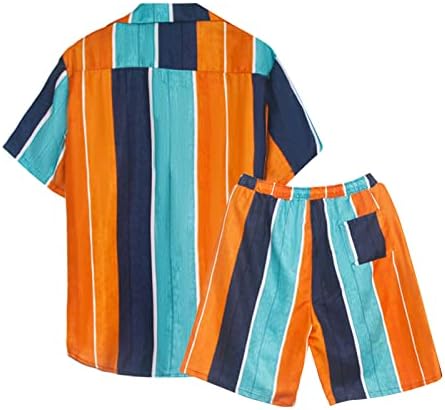 2 Parça Eşofman Kıyafetler Erkekler için Yaka Moda havai gömleği ve Kısa Setleri Çiçek Hawaii Yaz Plaj Kıyafetleri